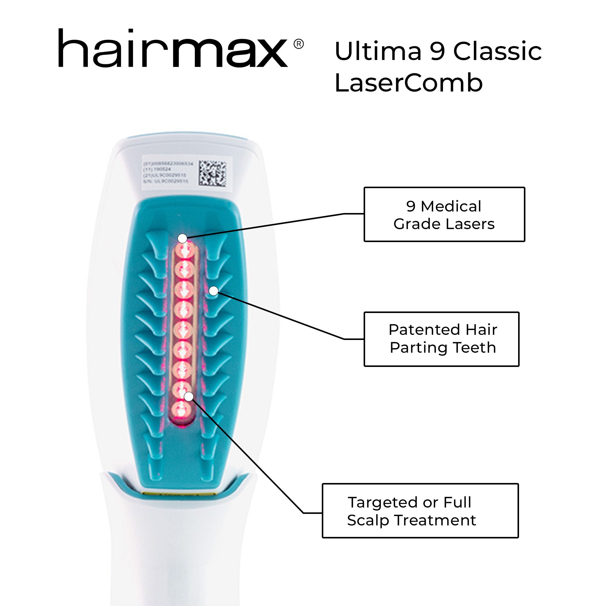 HairMax Ultima 9 Classic LaserComb Growth Device