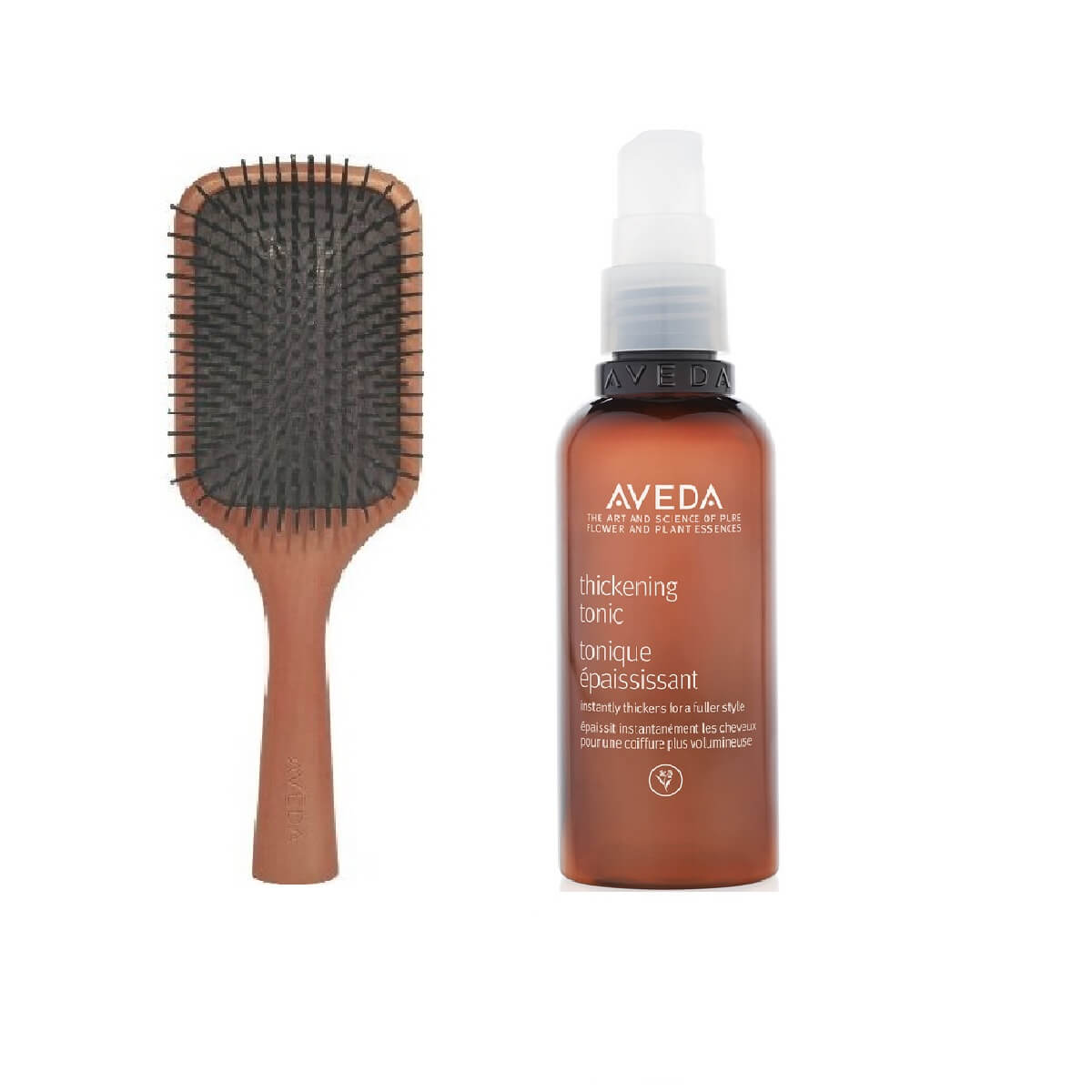 Aveda Wooden Large Paddle Brush & Thickening Tonic, 3.4 oz