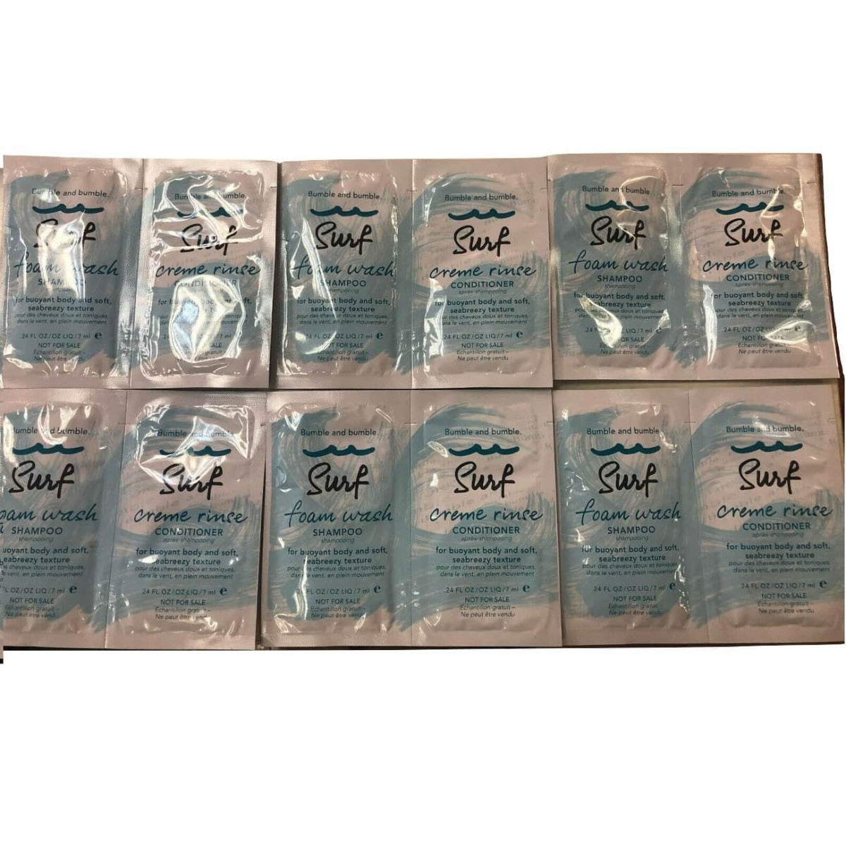 Bumble and Bumble Surf Foam Shampoo & Conditioner TRAVEL SIZE SET OF 6