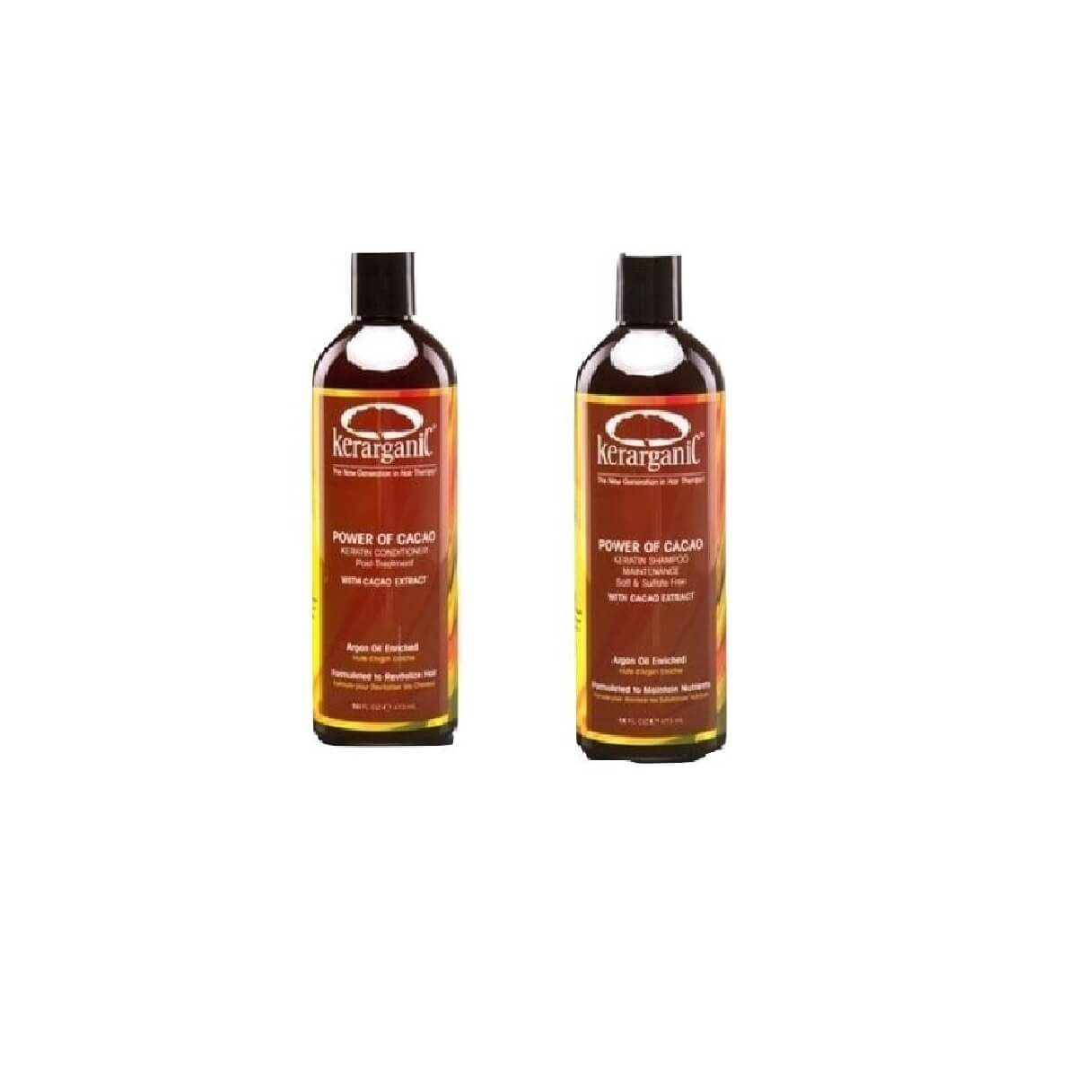 Kerarganic Keratin Power of Cacao Keratin Shampoo & Conditioner 473 ml/16 oz SET