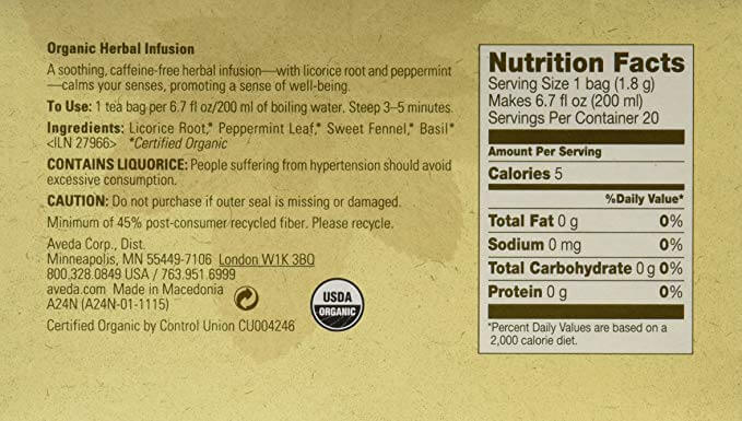 Aveda Comforting Tea Bags, 20 Count