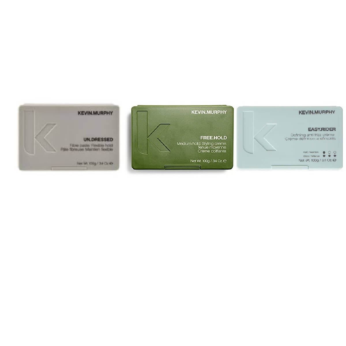 Kevin Murphy UnDressed, Free Hold Cream and Easy Rider Anti Frizz Flexible Hold Cream, each 3.4 oz
